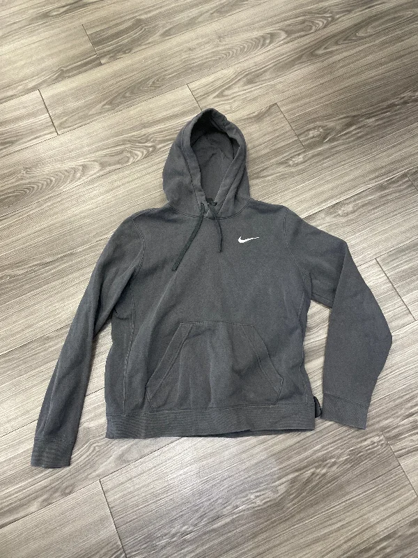 sweatshirts with geometric -Sweatshirt Hoodie By Nike Apparel In Grey, Size: M