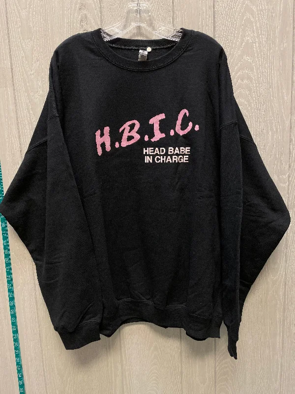 sweatshirts for summer -Sweatshirt Crewneck By Cotton Heritage In Black, Size: 2x