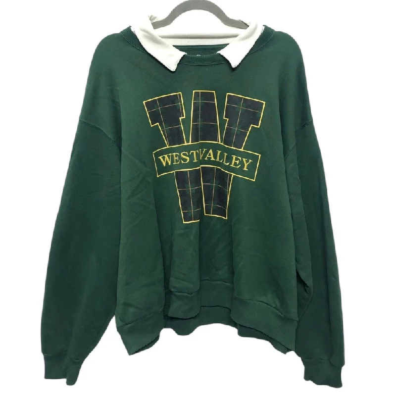 sweatshirts with checks -Sweatshirt Collar By Hollister In Green, Size: Xl