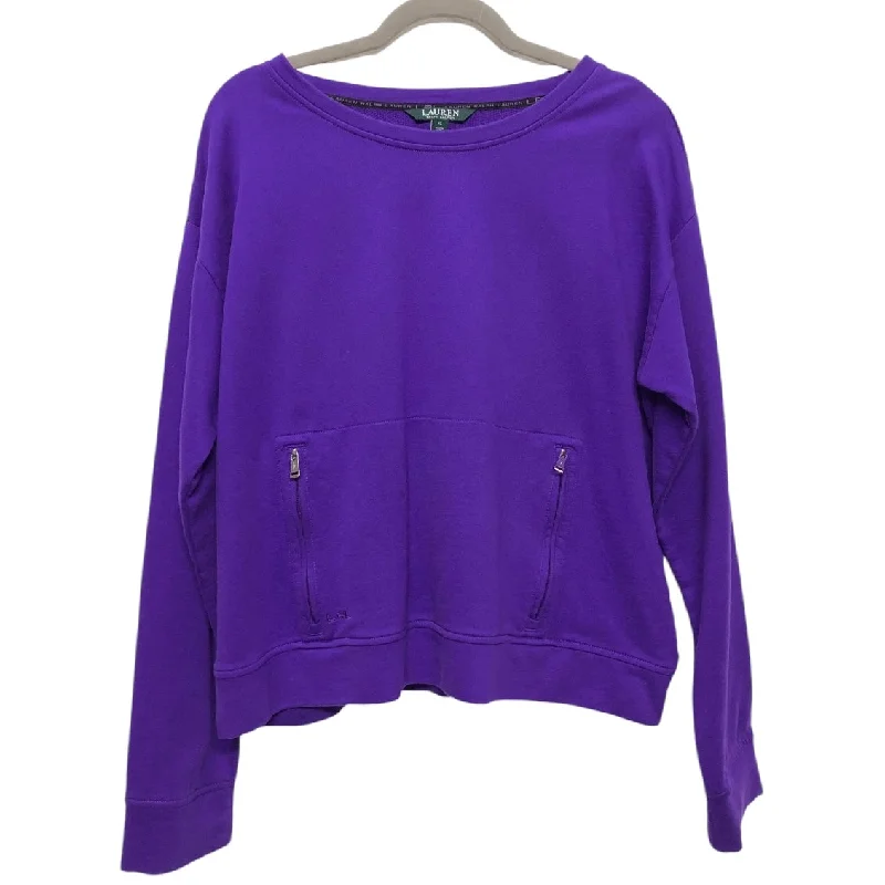 Nike sweatshirts vibrant -Sweatshirt Crewneck By Lauren By Ralph Lauren In Purple, Size: Xl