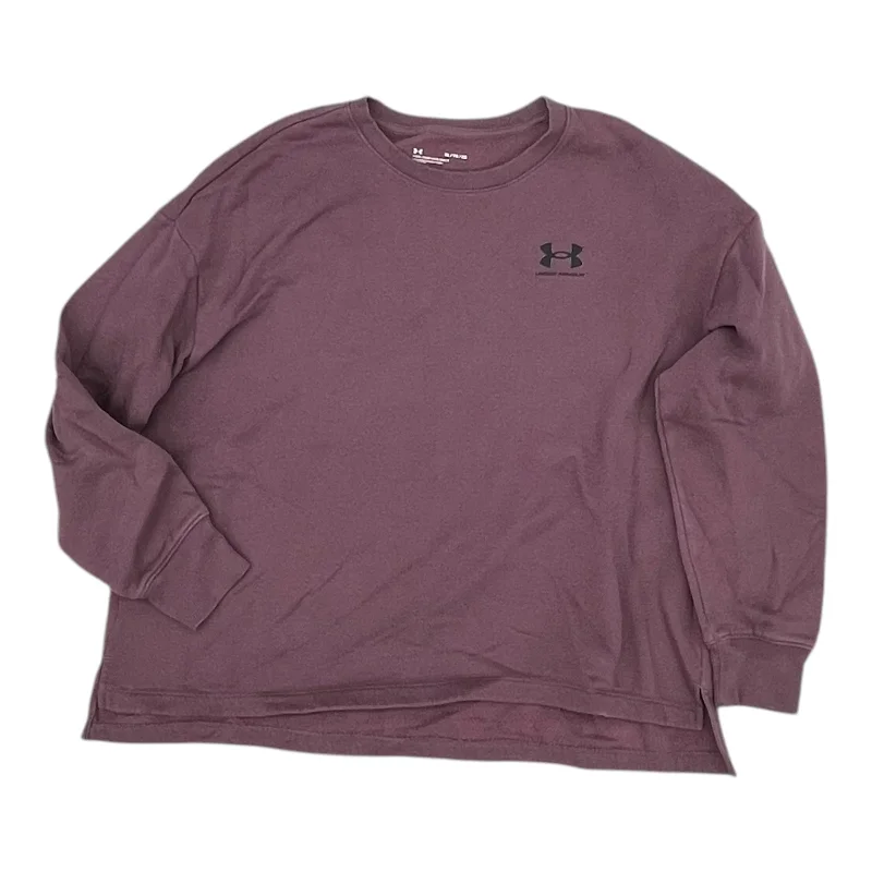 beige sweatshirts clean -Athletic Sweatshirt Crewneck By Under Armour In Purple, Size:Xl