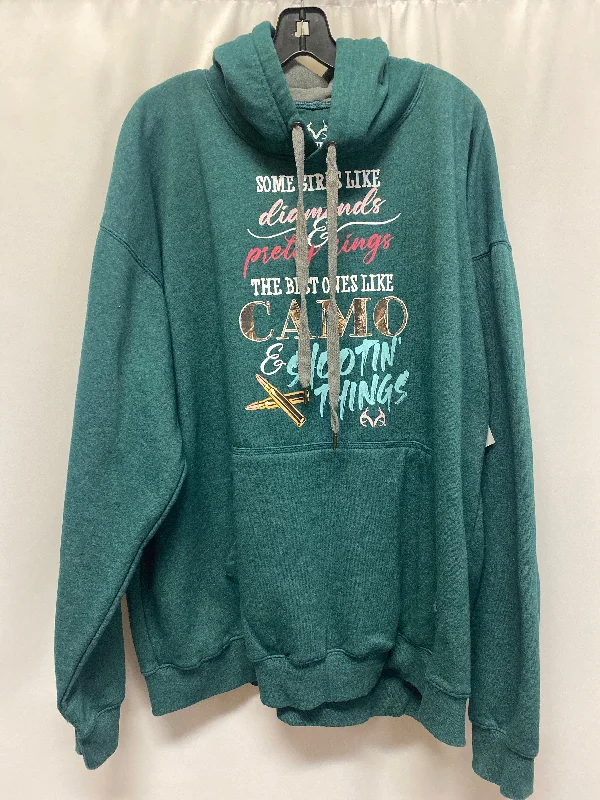 sweatshirts with vintage -Sweatshirt Hoodie By Realtree In Green, Size: 2x