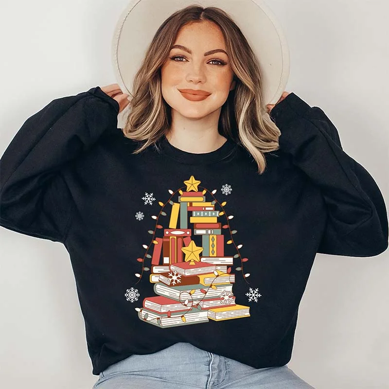 sweatshirts for festivals -Bookish Christmas Cheer Sweatshirt