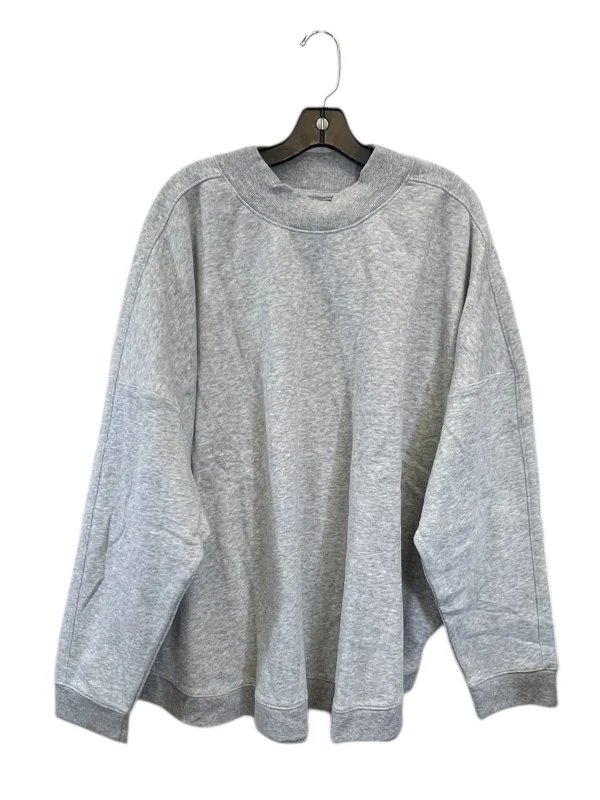 plain sweatshirts modern -Sweatshirt Crewneck By Tek Gear In Grey, Size: 4x