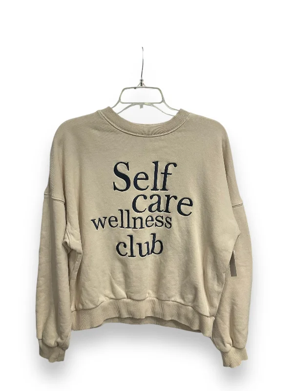 teal sweatshirts unique -Sweatshirt Crewneck By H&m In Cream, Size: M