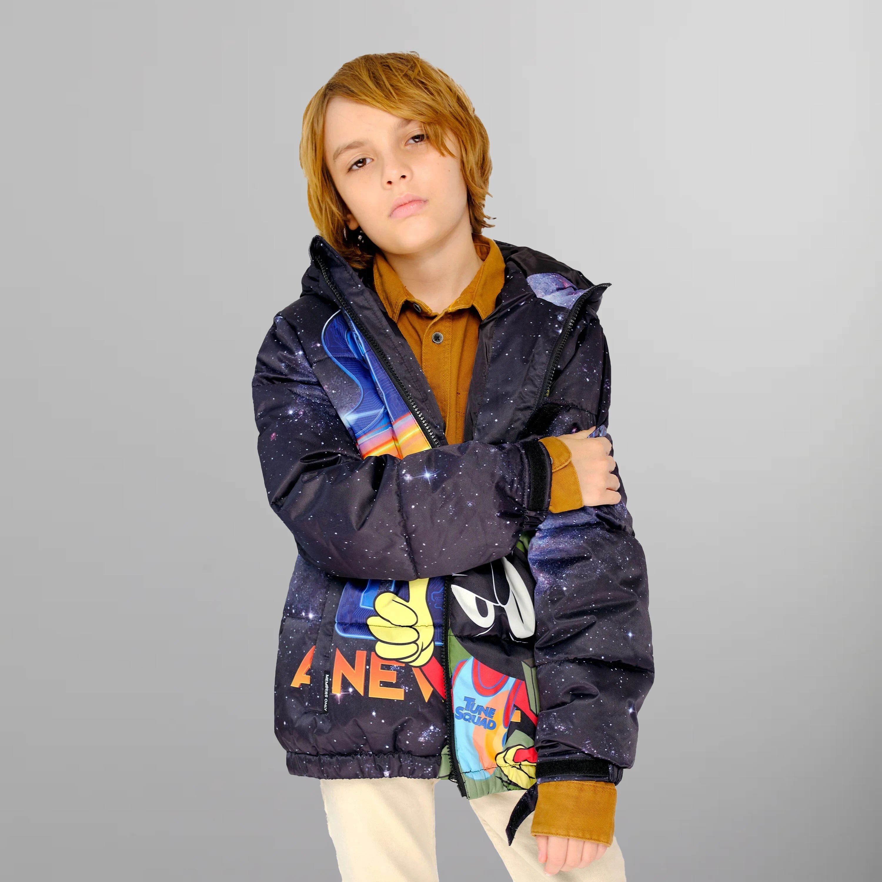 flame cozy jacket -Boy's Space Jam Puffer Jacket - FINAL SALE