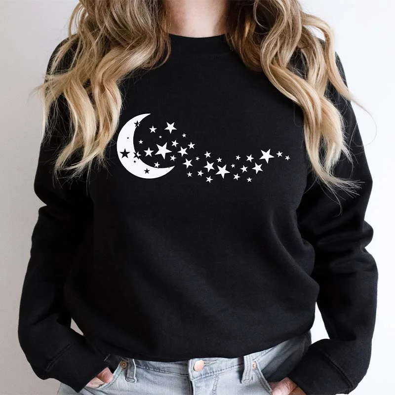 sweatshirts with galaxy -Celestial Moon & Stars Sweatshirt