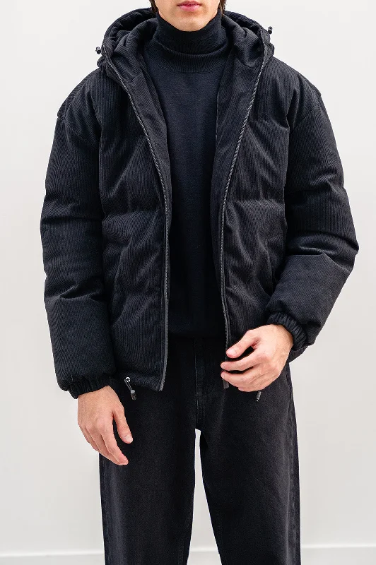 coal flare jacket -CORDUROY PUFFER JACKET