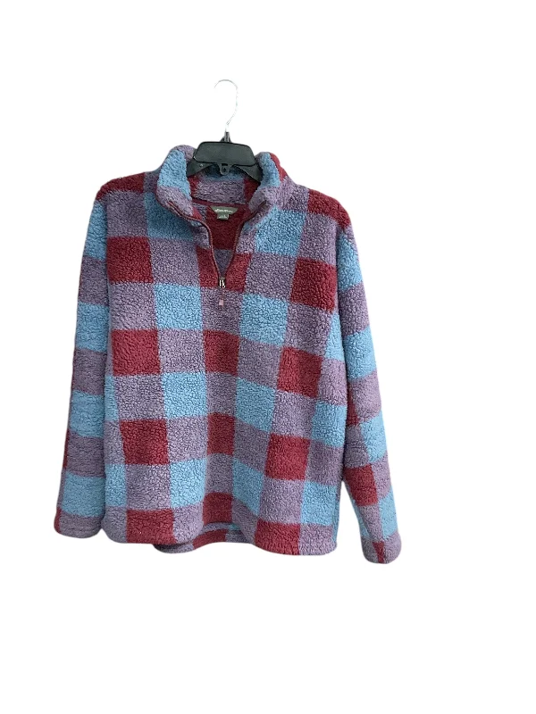 oversized sweatshirts women -Sweatshirt Collar By Eddie Bauer In Plaid Pattern, Size: L