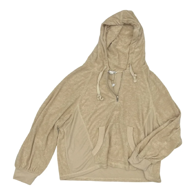 fleece sweatshirts plush -Sweatshirt Hoodie By Loveriche In Beige, Size:1X