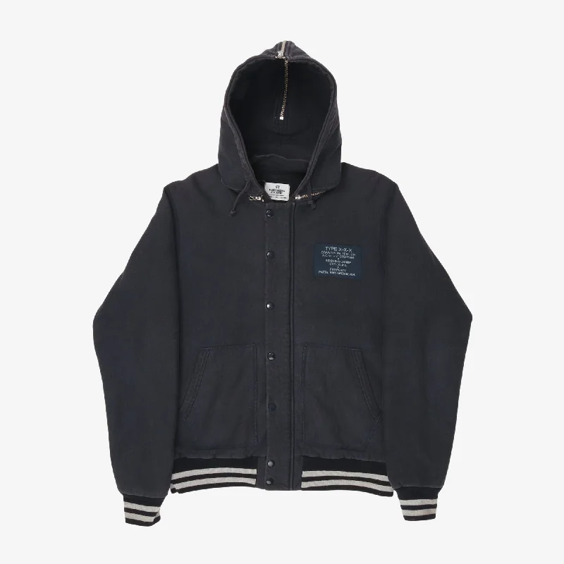 flap hearty jacket -Patta Removable Hood Varsity Jacket