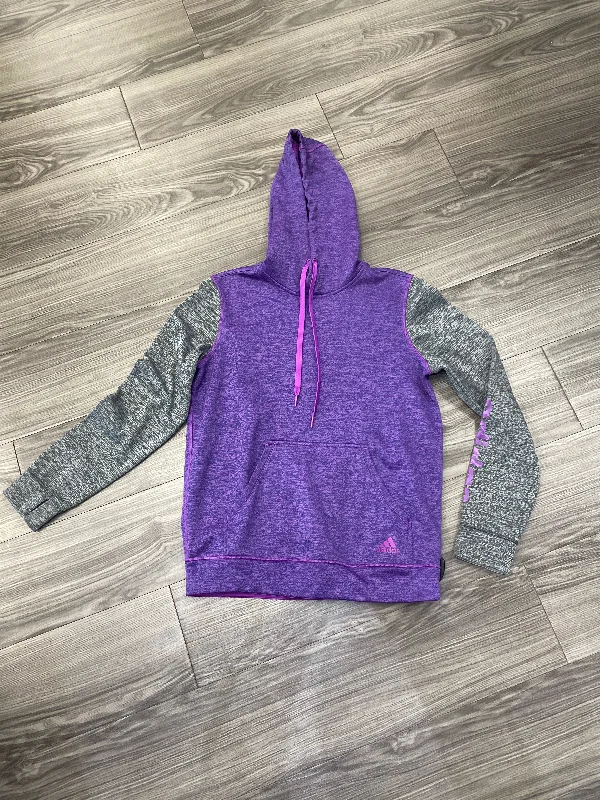 Nike sweatshirts sleek -Sweatshirt Hoodie By Adidas In Purple, Size: M