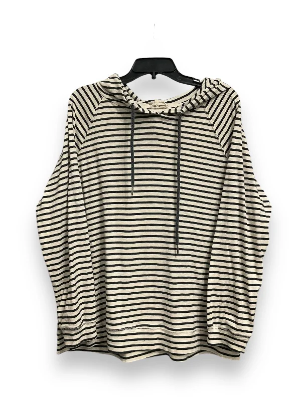 blue sweatshirts cozy -Sweatshirt Hoodie By Cmc In Striped Pattern, Size: L