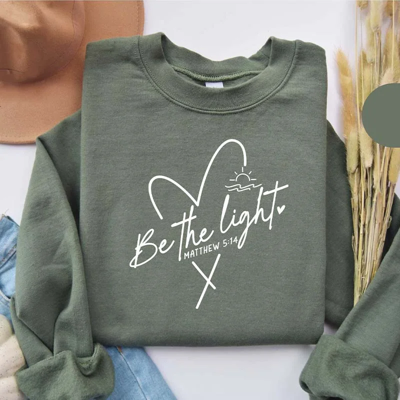 oversized sweatshirts sale -Be The Light Mathew 5:14 Sweatshirt