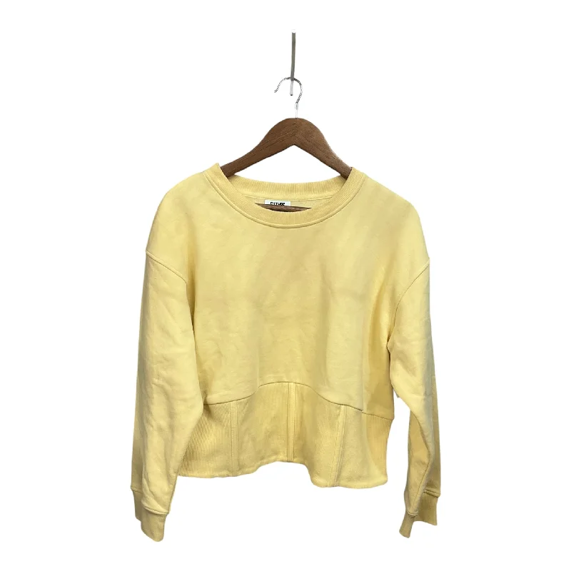 graphic sweatshirts plush -Sweatshirt Collar By Clothes Mentor In Yellow, Size: 2x