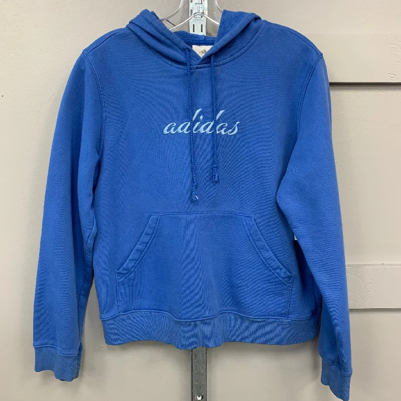 white sweatshirts modern -Sweatshirt Hoodie By Adidas In Blue, Size: L