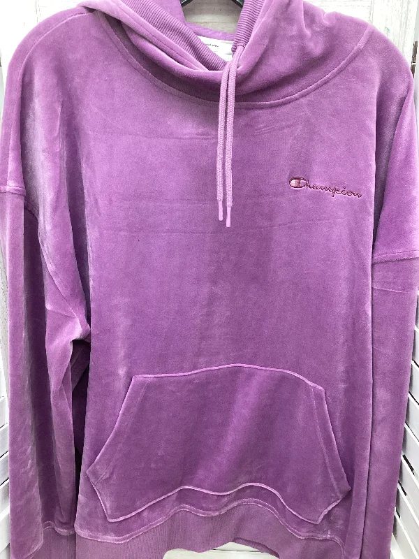 Nike sweatshirts premium -Sweatshirt Hoodie By Champion In Purple, Size: 2x