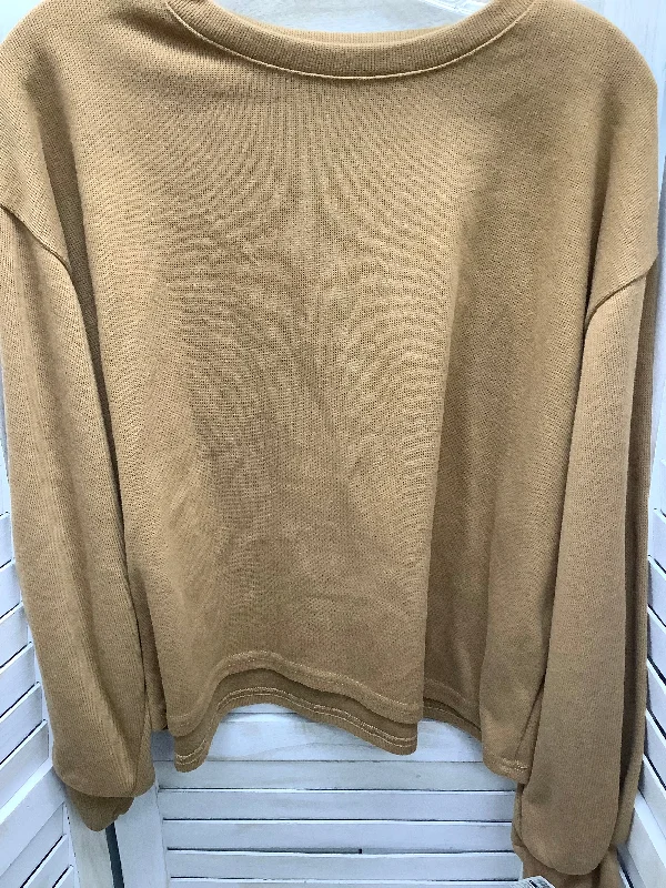 oversized sweatshirts plush -Sweatshirt Crewneck By Clothes Mentor In Brown, Size: 3x