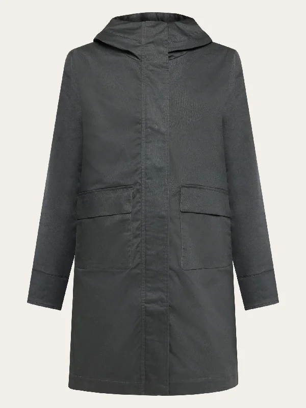 wide calm jacket -WAXED CANVAS parka jacket - GOTS - Phantom