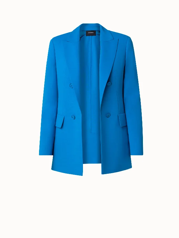 glowing trim jacket -Wool Double-Face Jacket with Faux Double-Breast