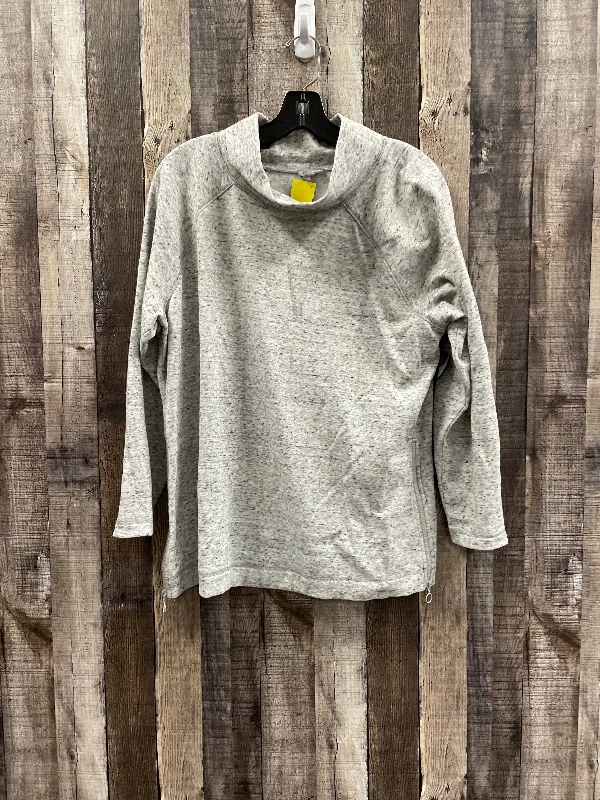 beige sweatshirts clean -Sweatshirt Collar By Talbots In Grey, Size: 1x