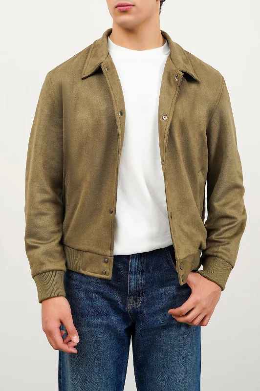 indigo trim jacket -SUEDE TRUCKER JACKET