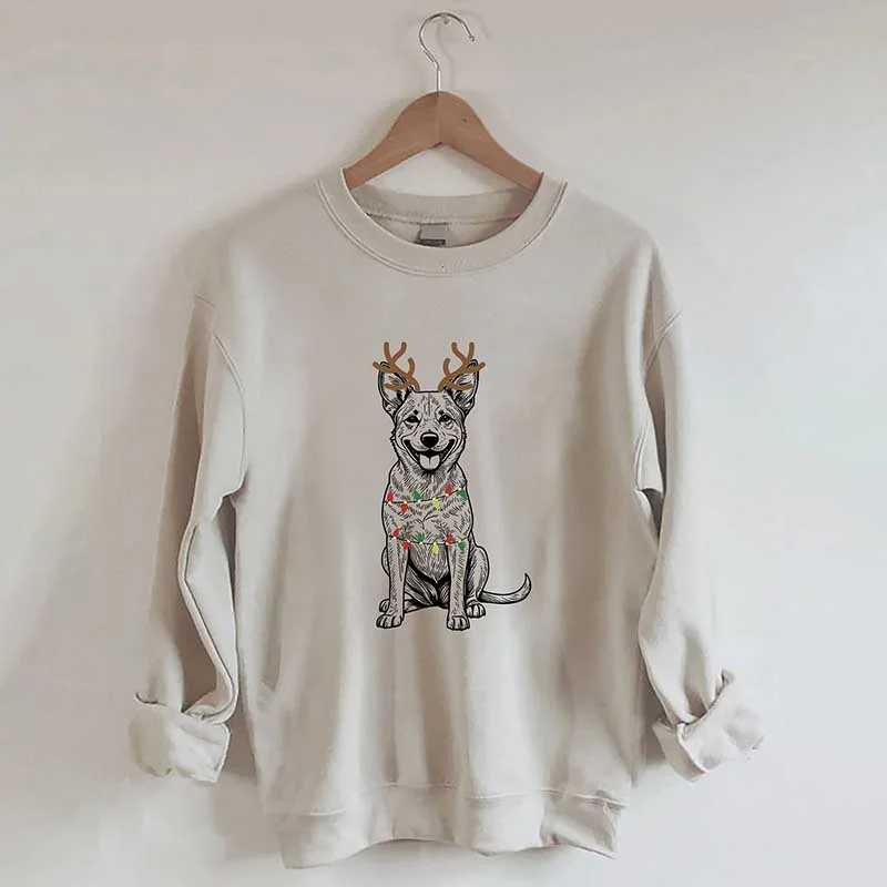 plain sweatshirts minimalist -Heeler Australian Cattle Dog Christmas Sweatshirt