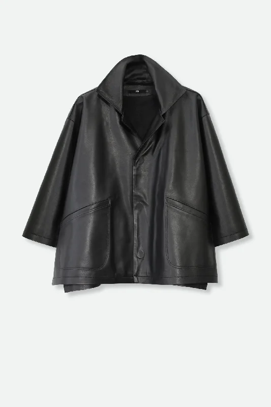 crisp vivid jacket -RIMINI LEATHER JACKET IN BLACK