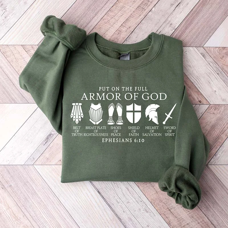 purple sweatshirts vibrant -Put on The Full Armor of God Sweatshirt