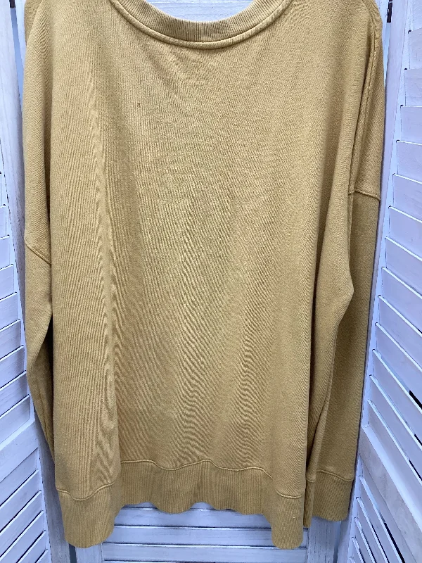 fleece sweatshirts lightweight -Sweatshirt Crewneck By Time And Tru In Mustard, Size: 2x