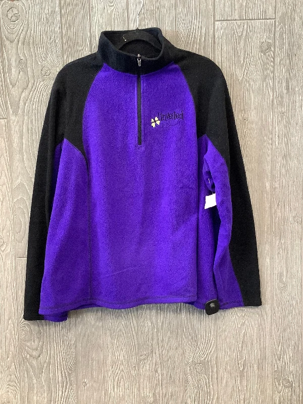 Adidas sweatshirts chic -Athletic Sweatshirt Collar By Tek Gear In Purple, Size: 3x