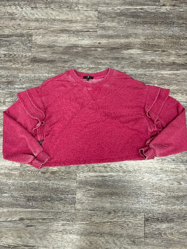 graphic sweatshirts chic -Sweatshirt Crewneck By 7 For All Mankind In Red, Size: L