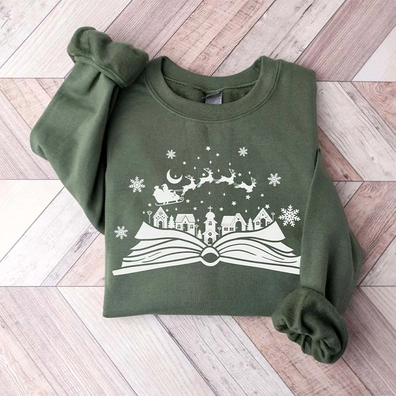 sweatshirts for sports -Reading Christmas Bookworm Sweatshirt