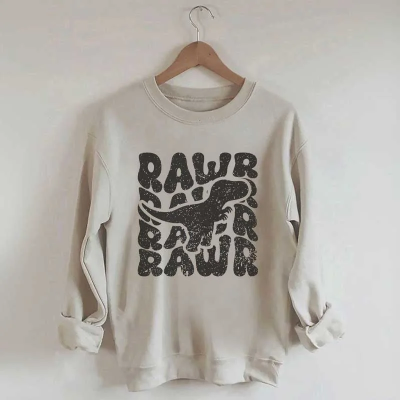 sweatshirts with subtle tones -Rawr Dinosaur Sweatshirt