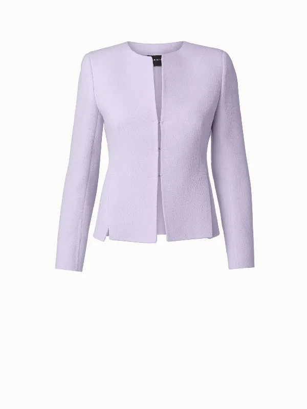 airy radiant jacket -Wool Crêpe Double-Face Short Jacket