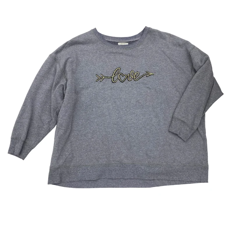 sweatshirts with slogans -SWEATSHIRT CREWNECK by MAURICES In GREY, Size: 3X