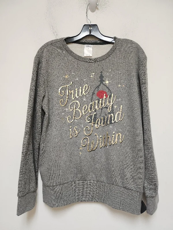 sweatshirts for commuting -Sweatshirt Crewneck By Walt Disney In Grey, Size: 2x