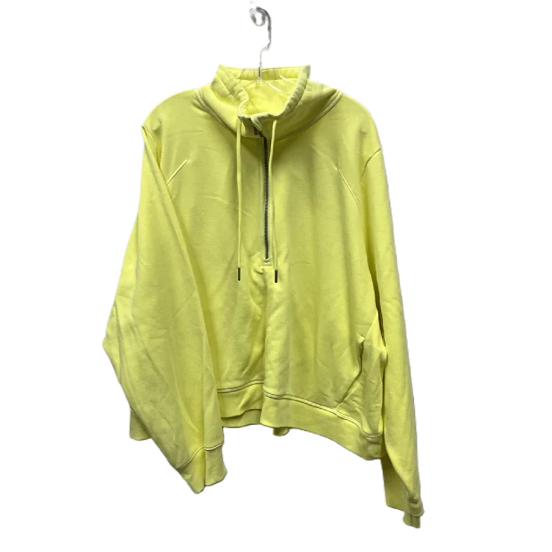 oversized sweatshirts women -Athletic Sweatshirt Collar By All In Motion In Yellow, Size: 3x