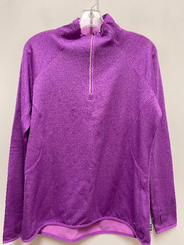 navy sweatshirts elegant -Athletic Sweatshirt Collar By Avia In Purple, Size: L