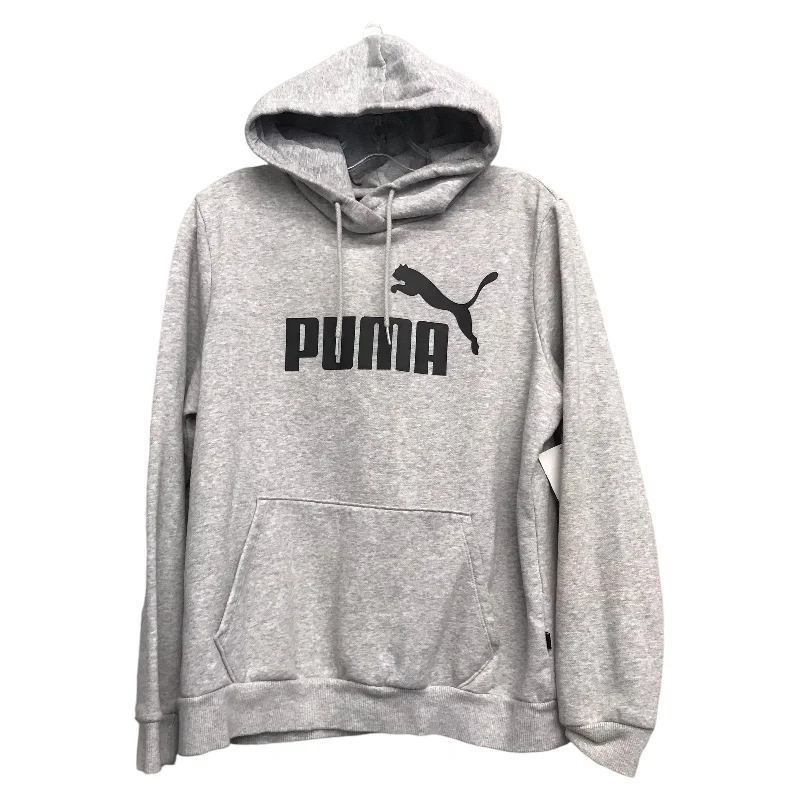 white sweatshirts trendy -Athletic Sweatshirt Hoodie By Puma In Grey, Size:Xl