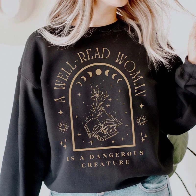 sweatshirts with music -A Well Read Woman Bookish Sweatshirt