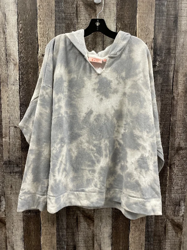 grey sweatshirts trendy -Sweatshirt Hoodie By Evri In Tie Dye Print, Size: 3x