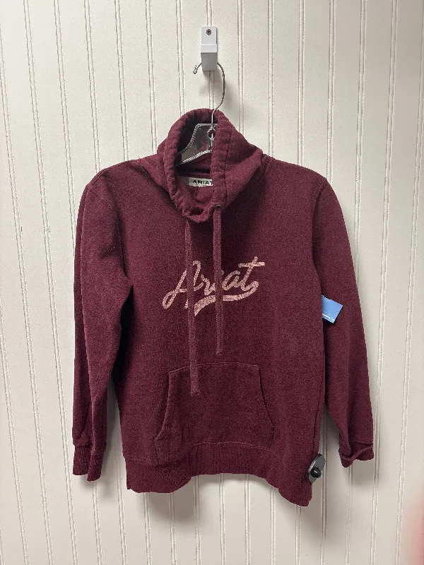 pink sweatshirts durable -Sweatshirt Hoodie By Ariat In Maroon, Size: Xs