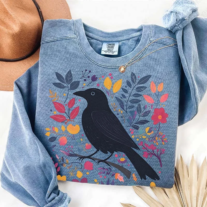 Nike sweatshirts cozy -Crow Sweatshirt Bird Sweatshirt