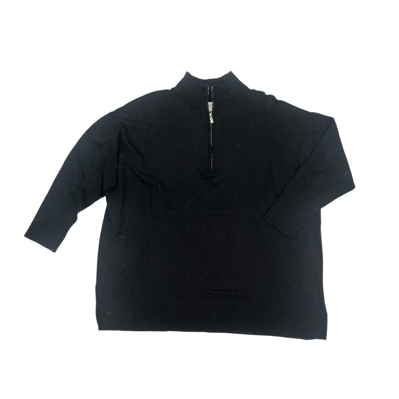 navy sweatshirts classic -Sweatshirt Collar By Ava & Viv In Black, Size:2X