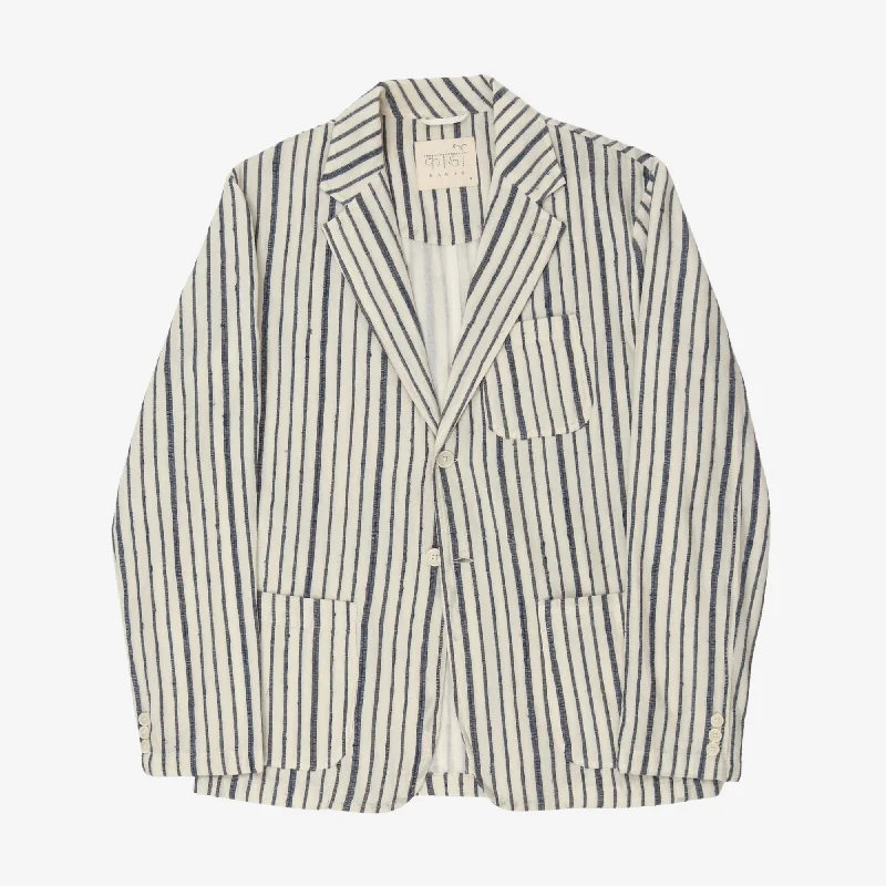 squad striking jacket -Cotton Striped Blazer