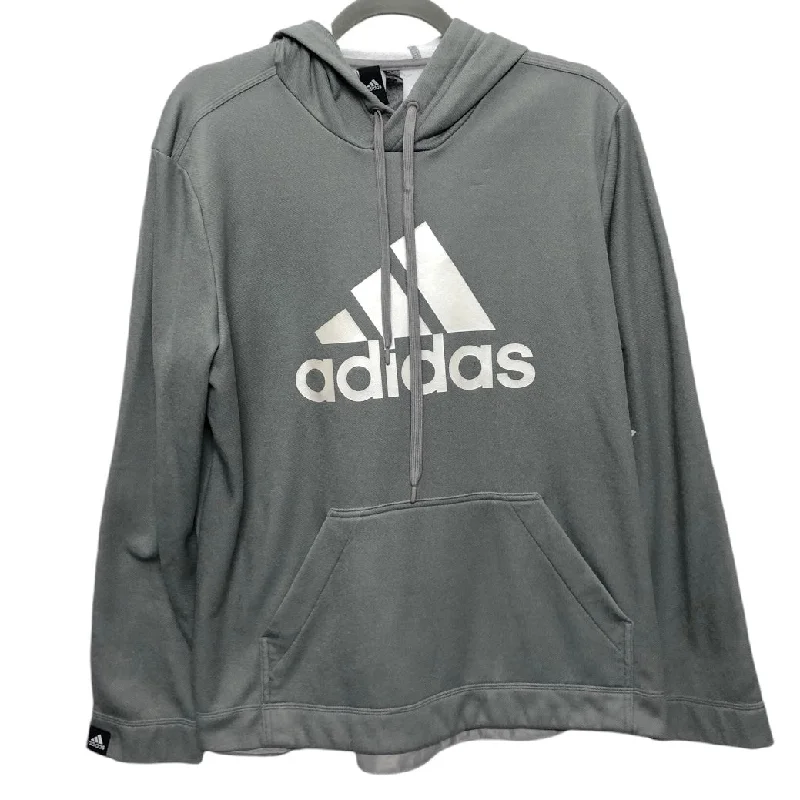 crewneck sweatshirts trendy -Sweatshirt Hoodie By Adidas In Grey, Size: Xl