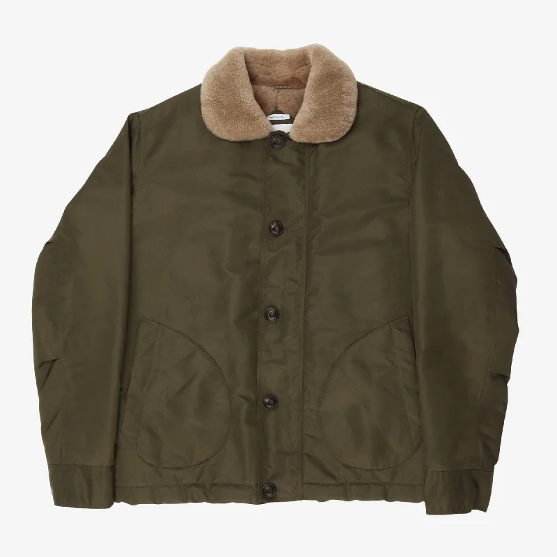 pine radiant jacket -Nylon N-1 Shearling Deck Jacket