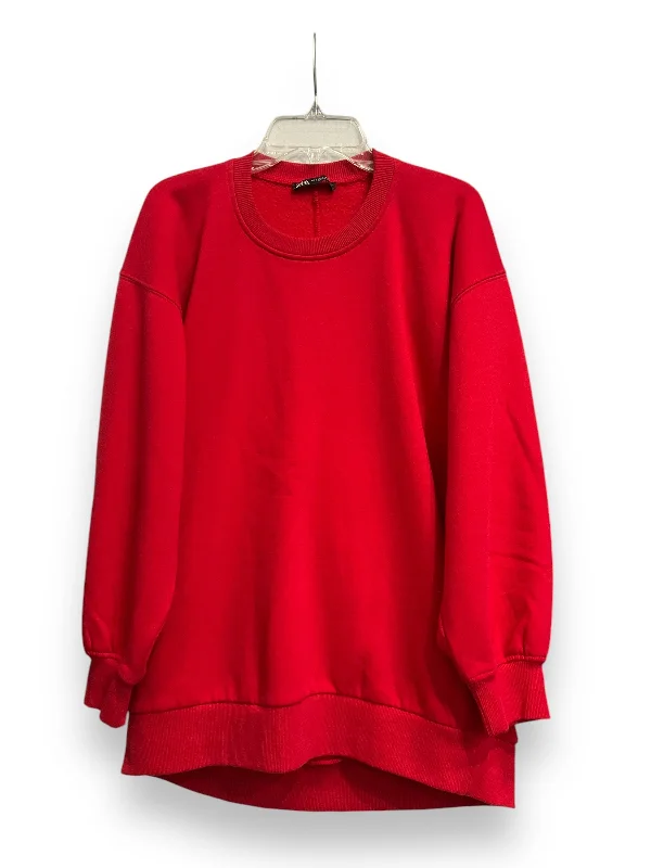 green sweatshirts modern -Sweatshirt Crewneck By Zara In Red, Size: S