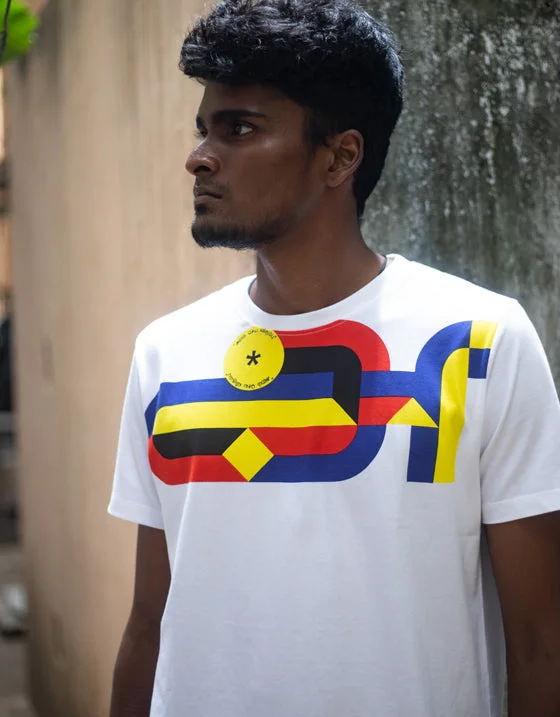 silk-cotton t-shirts luxe -silk-cotton t-shirts luxe -AA ARAM  TAMIL T-SHIRT | WHITE